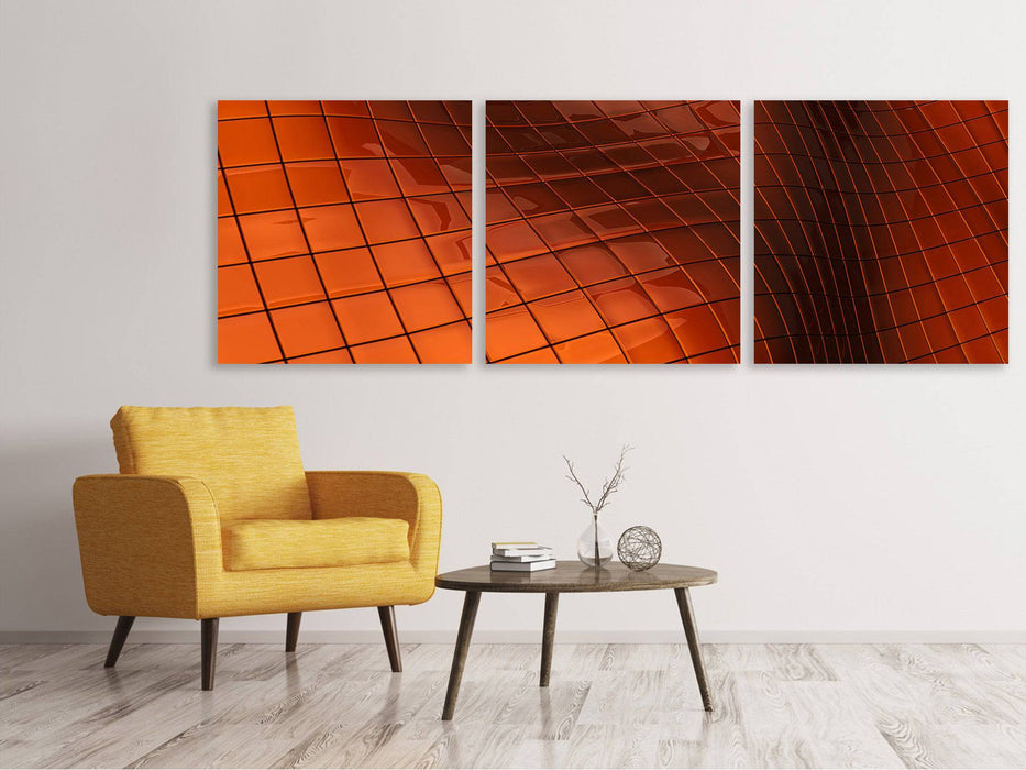 Panorama canvas picture 3 pieces 3D tiles