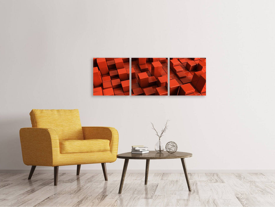 Panorama canvas picture 3-piece 3D rectangular