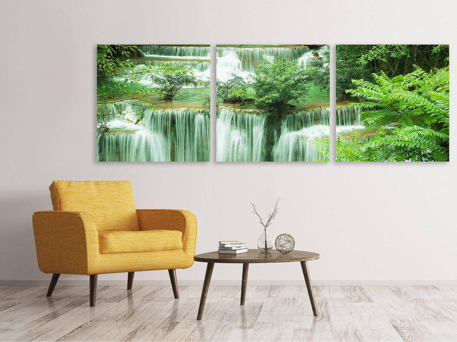 Panoramic 3-piece canvas picture 7 steps in Thailand