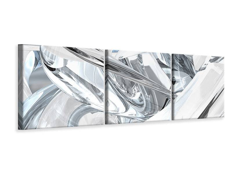 Panoramic 3-piece canvas picture Abstract glass panels