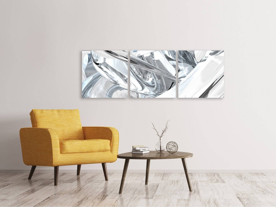 Panoramic 3-piece canvas picture Abstract glass panels