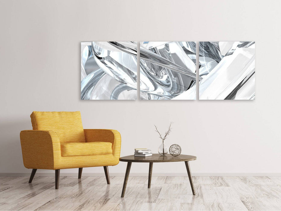 Panoramic 3-piece canvas picture Abstract glass panels