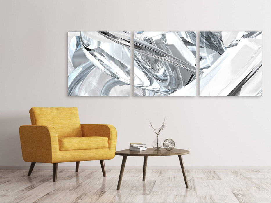 Panoramic 3-piece canvas picture Abstract glass panels