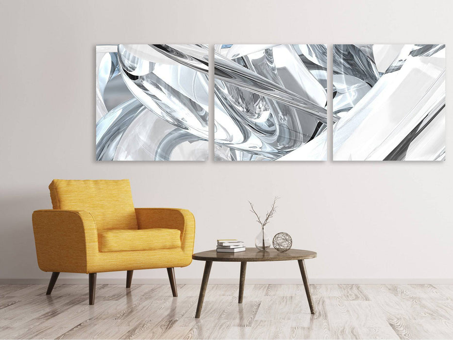 Panoramic 3-piece canvas picture Abstract glass panels