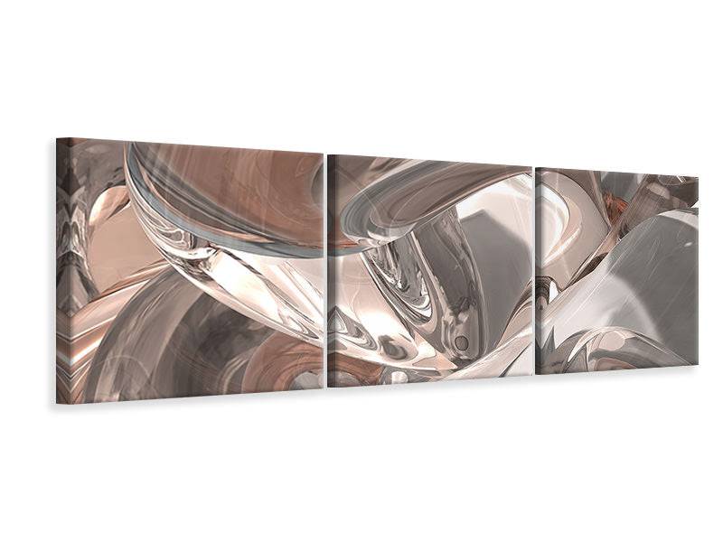 Panoramic 3-piece canvas picture Abstract glass tiles