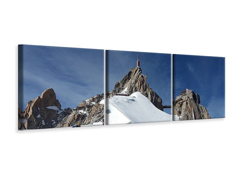 Tableau sur toile panoramique en 3 parties Aiguille du Midi