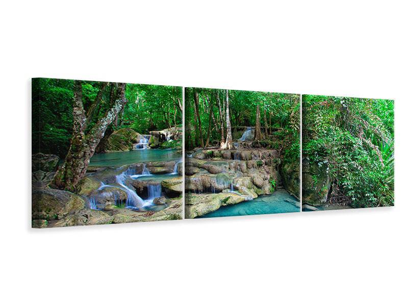 Panorama 3-piece canvas picture At the foot of Erawan