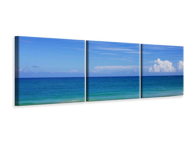 Tableau sur toile panoramique en 3 parties Meilleur emplacement sur la plage