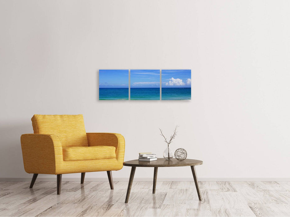 Tableau sur toile panoramique en 3 parties Meilleur emplacement sur la plage