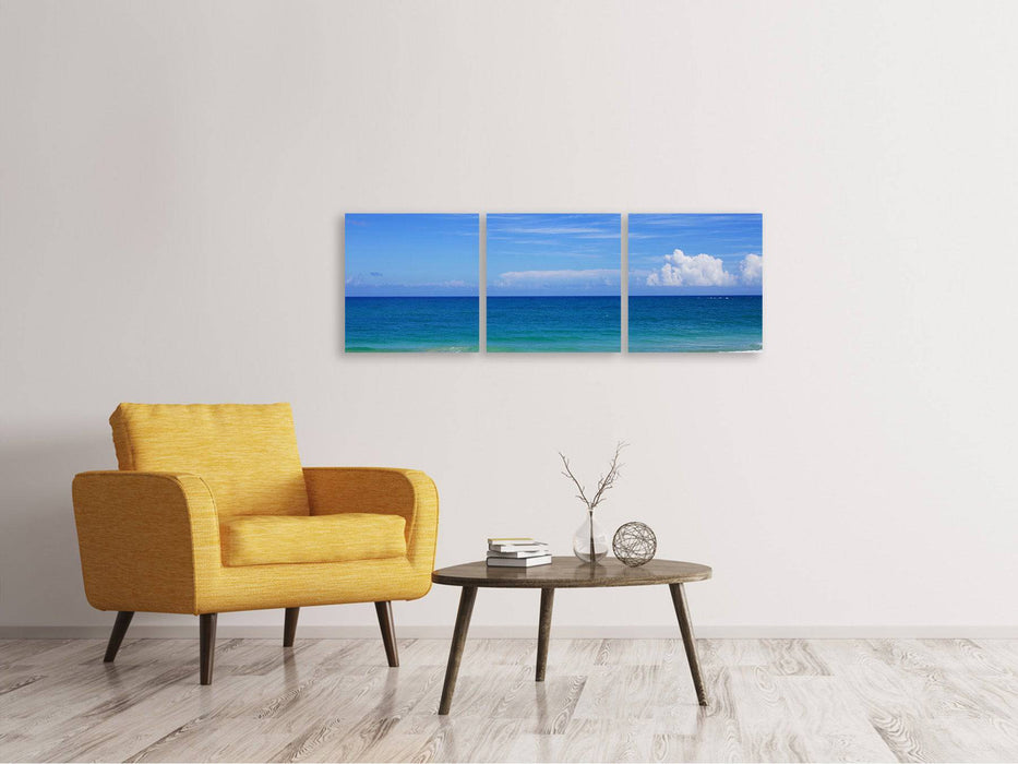 Tableau sur toile panoramique en 3 parties Meilleur emplacement sur la plage