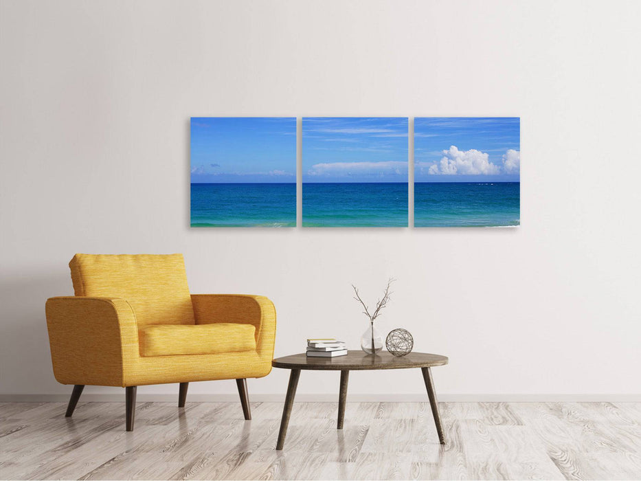 Tableau sur toile panoramique en 3 parties Meilleur emplacement sur la plage