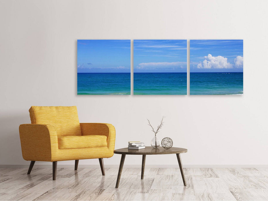 Tableau sur toile panoramique en 3 parties Meilleur emplacement sur la plage