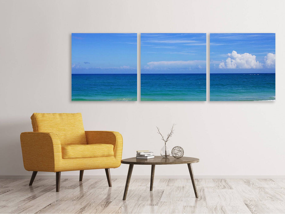 Tableau sur toile panoramique en 3 parties Meilleur emplacement sur la plage