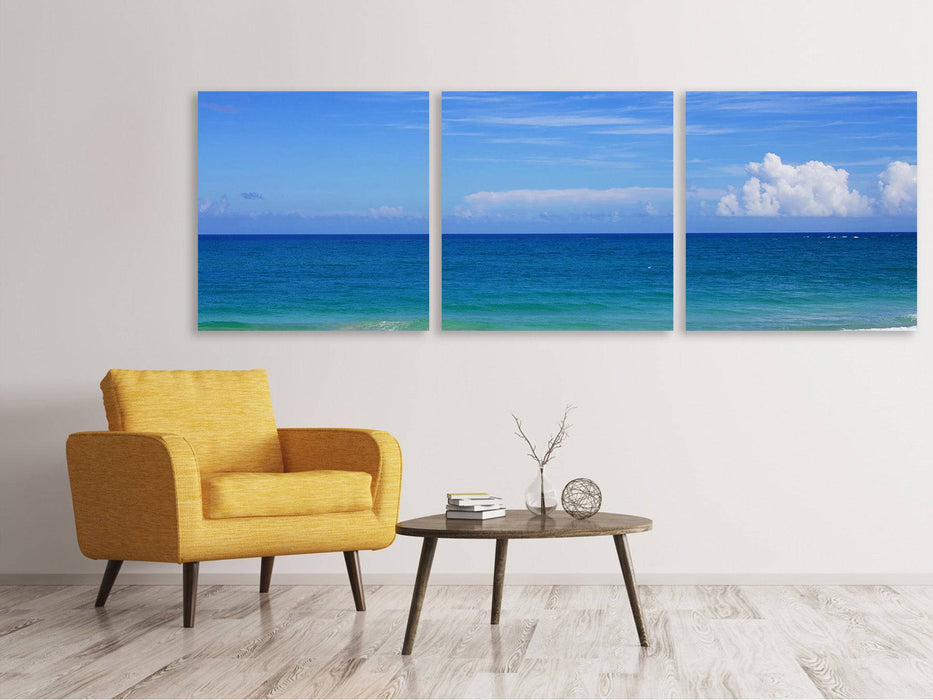 Tableau sur toile panoramique en 3 parties Meilleur emplacement sur la plage