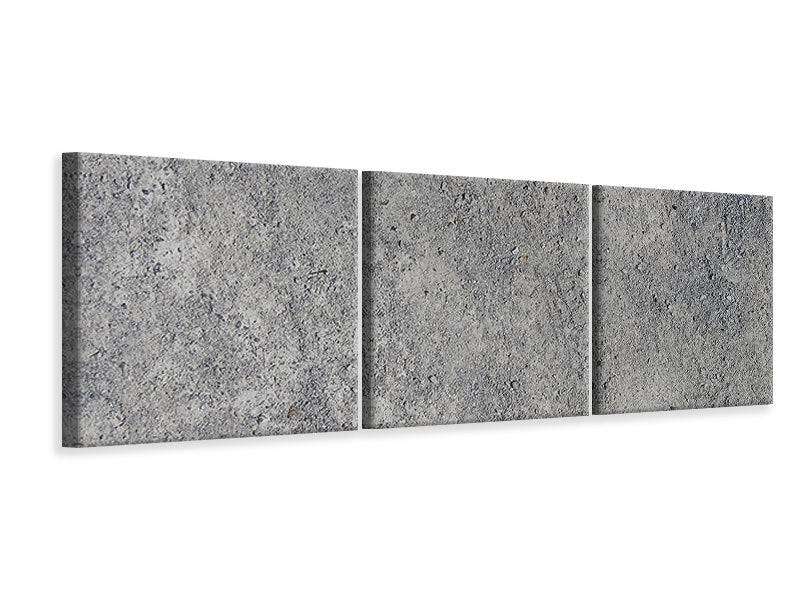 Panorama 3-piece canvas picture concrete wall