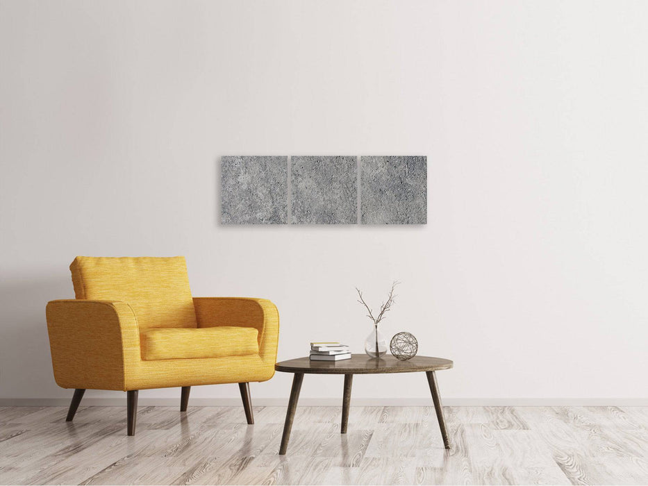 Panorama 3-piece canvas picture concrete wall