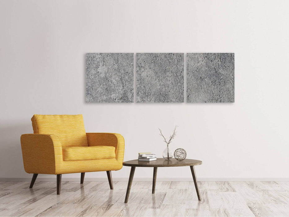 Panorama 3-piece canvas picture concrete wall