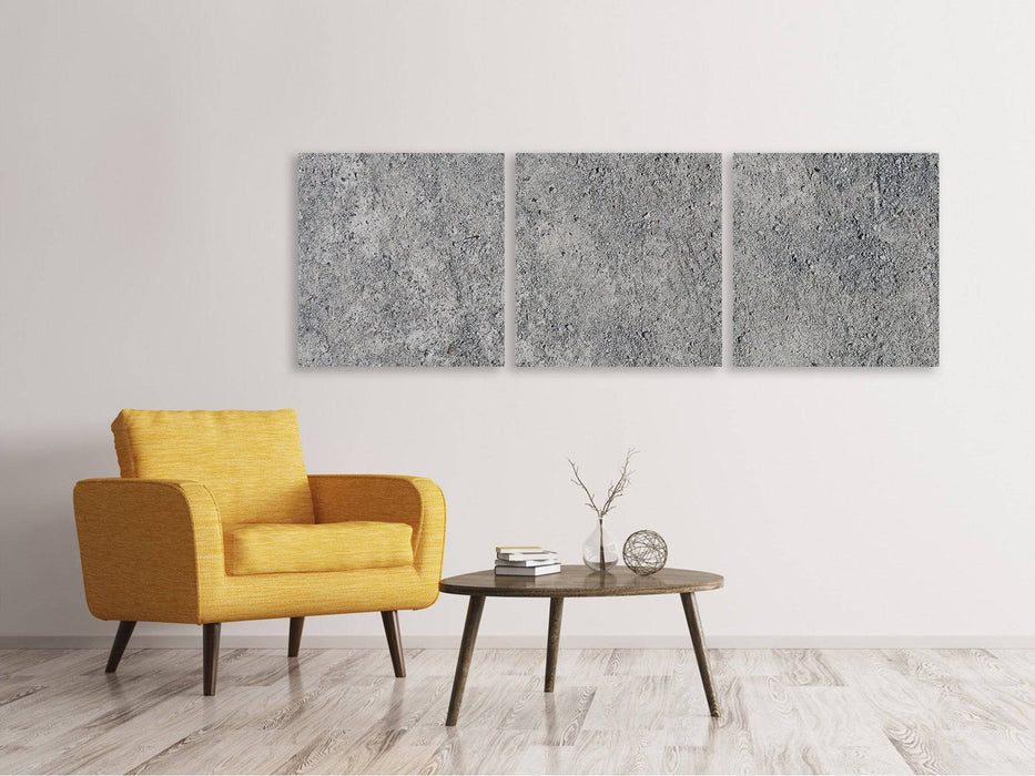 Panorama 3-piece canvas picture concrete wall