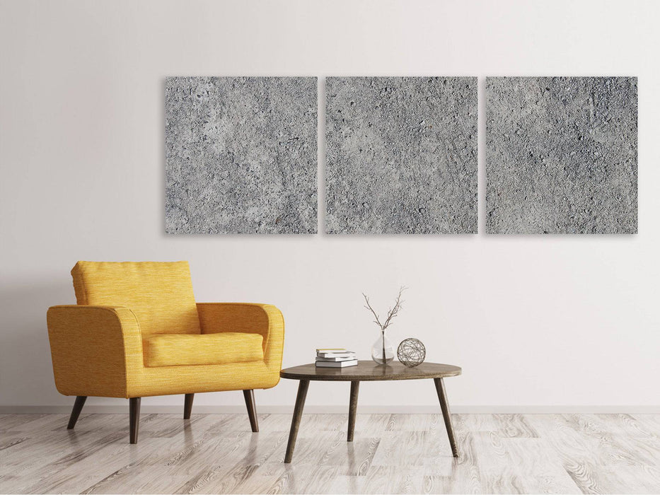 Panorama 3-piece canvas picture concrete wall