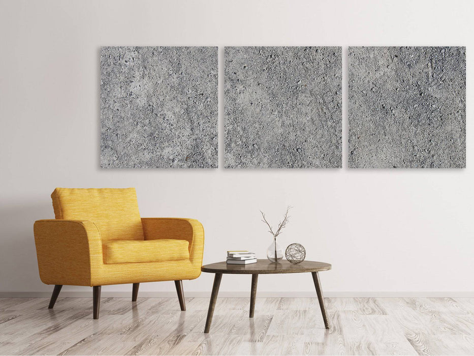 Panorama 3-piece canvas picture concrete wall