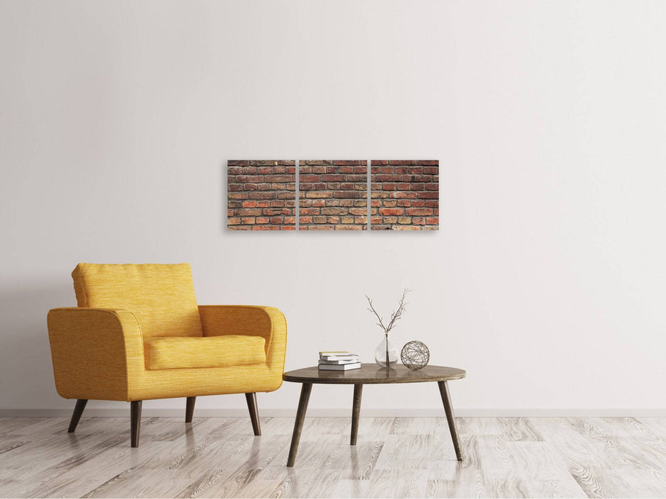 Panorama Leinwandbild 3-teilig Brick Wall