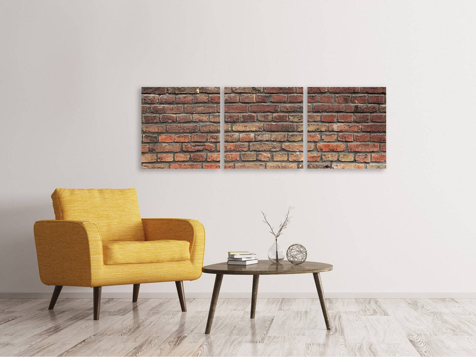 Panorama Leinwandbild 3-teilig Brick Wall