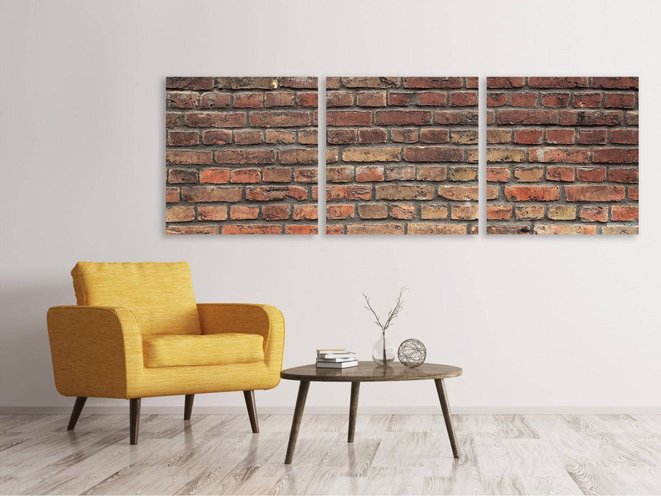 Panorama Leinwandbild 3-teilig Brick Wall