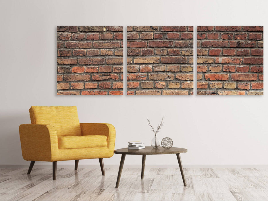 Panorama Leinwandbild 3-teilig Brick Wall