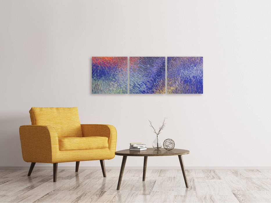 Tableau sur toile panoramique en 3 parties verre coloré