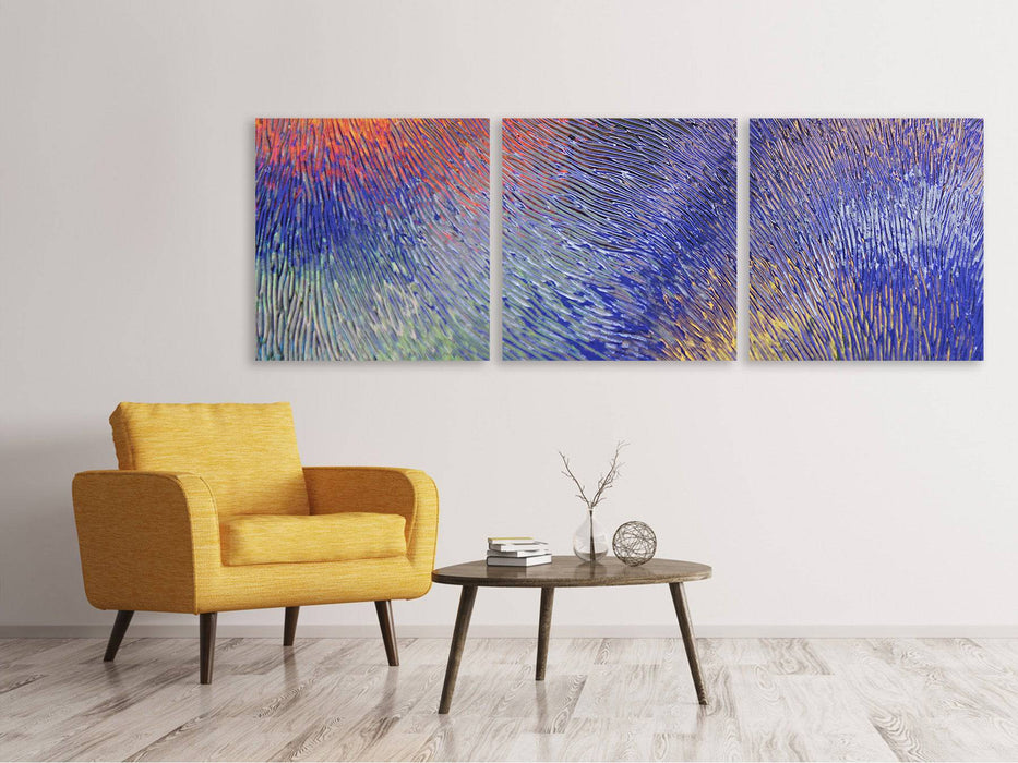 Tableau sur toile panoramique en 3 parties verre coloré