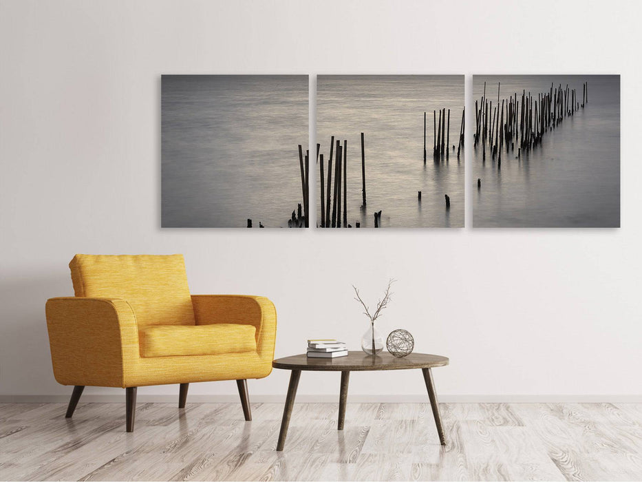 Panoramic 3-piece canvas picture The sea and the tears