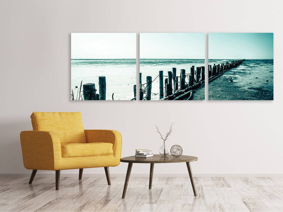 Panorama Leinwandbild 3-teilig Das Wattenmeer