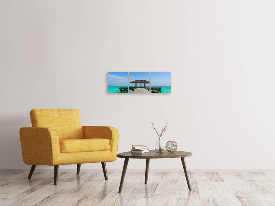 Tableau sur toile panoramique en 3 parties Liberté au bord de la mer