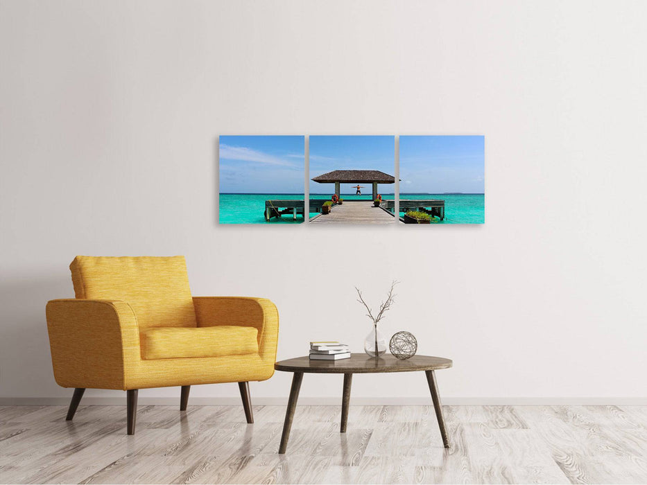 Tableau sur toile panoramique en 3 parties Liberté au bord de la mer