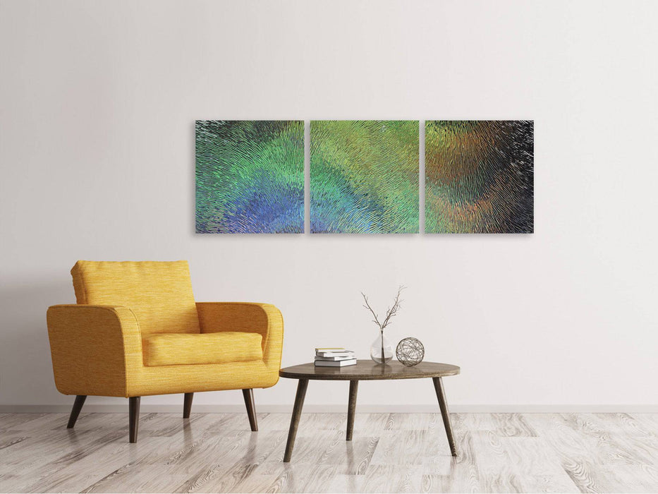 Panoramic 3-piece canvas picture The art behind the glass