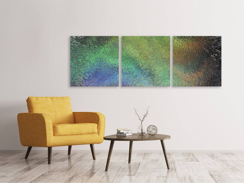 Panoramic 3-piece canvas picture The art behind the glass