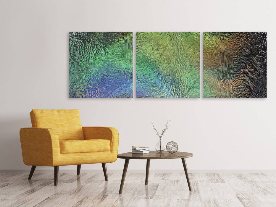 Panoramic 3-piece canvas picture The art behind the glass