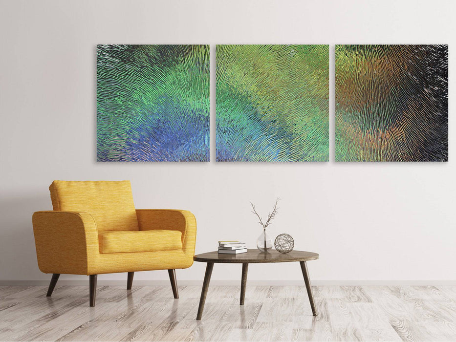 Panoramic 3-piece canvas picture The art behind the glass