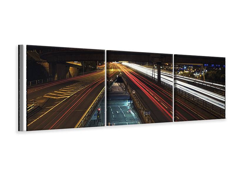 Panoramic 3-piece canvas picture The Light Paths