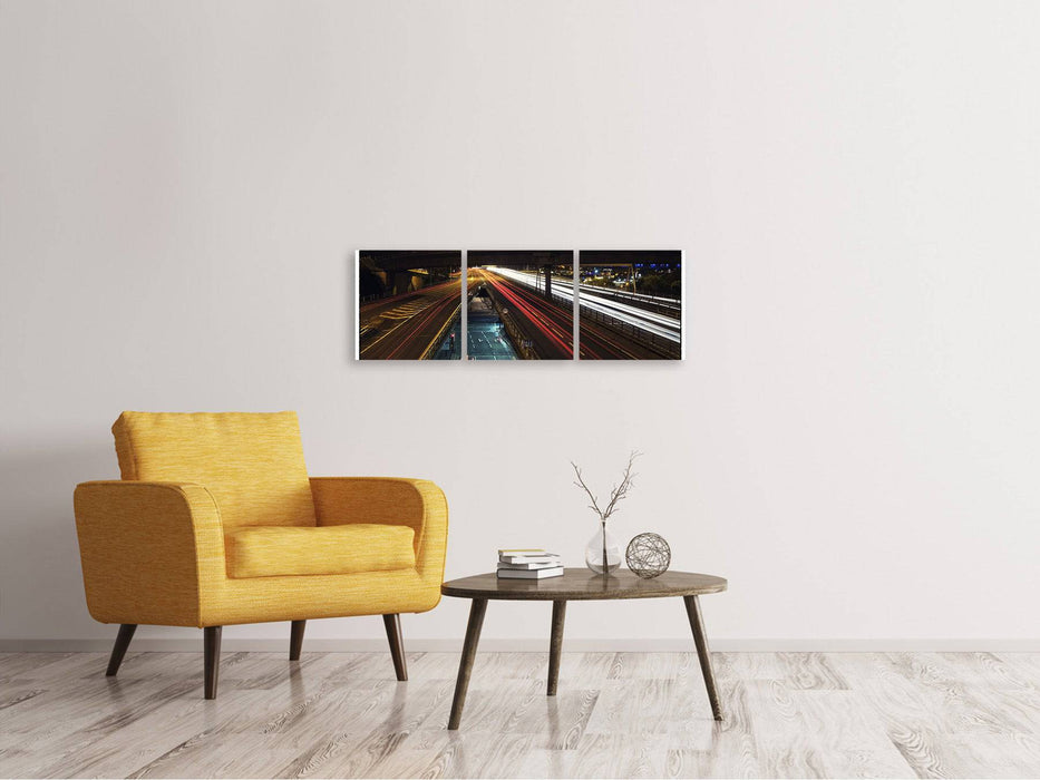 Panoramic 3-piece canvas picture The Light Paths