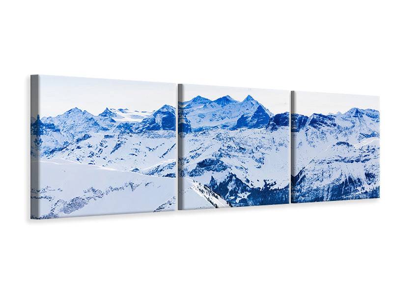 Panorama 3-piece canvas picture The Swiss Alps