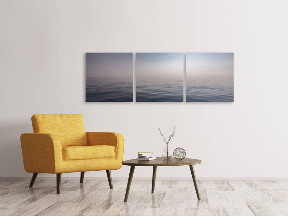 Panoramic 3-piece canvas picture The silence of the sea