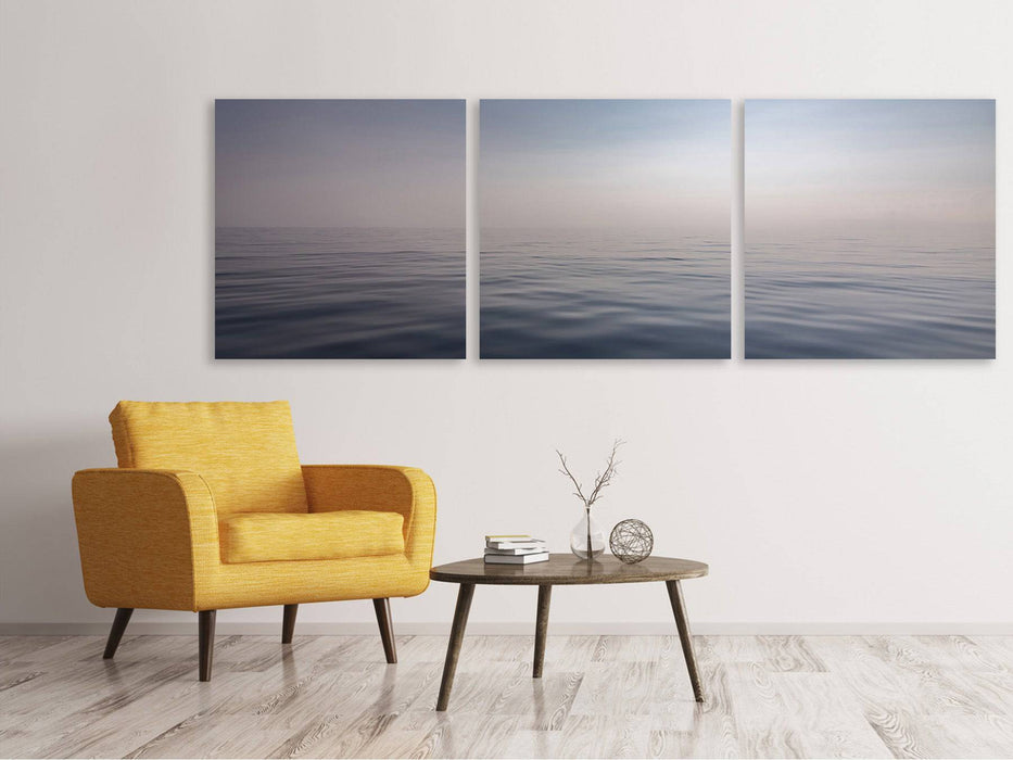 Panoramic 3-piece canvas picture The silence of the sea