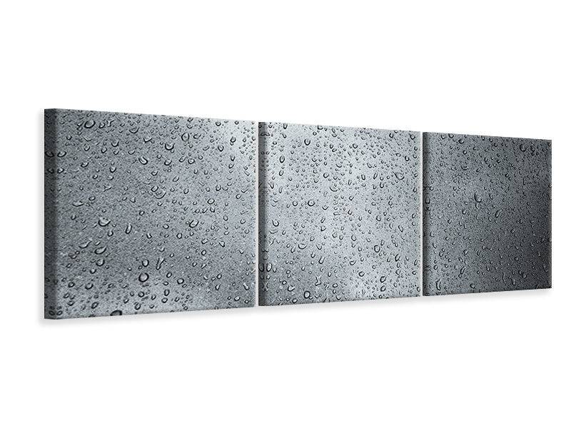 Panoramic 3-Piece Canvas Print Dark raindrops on the wall