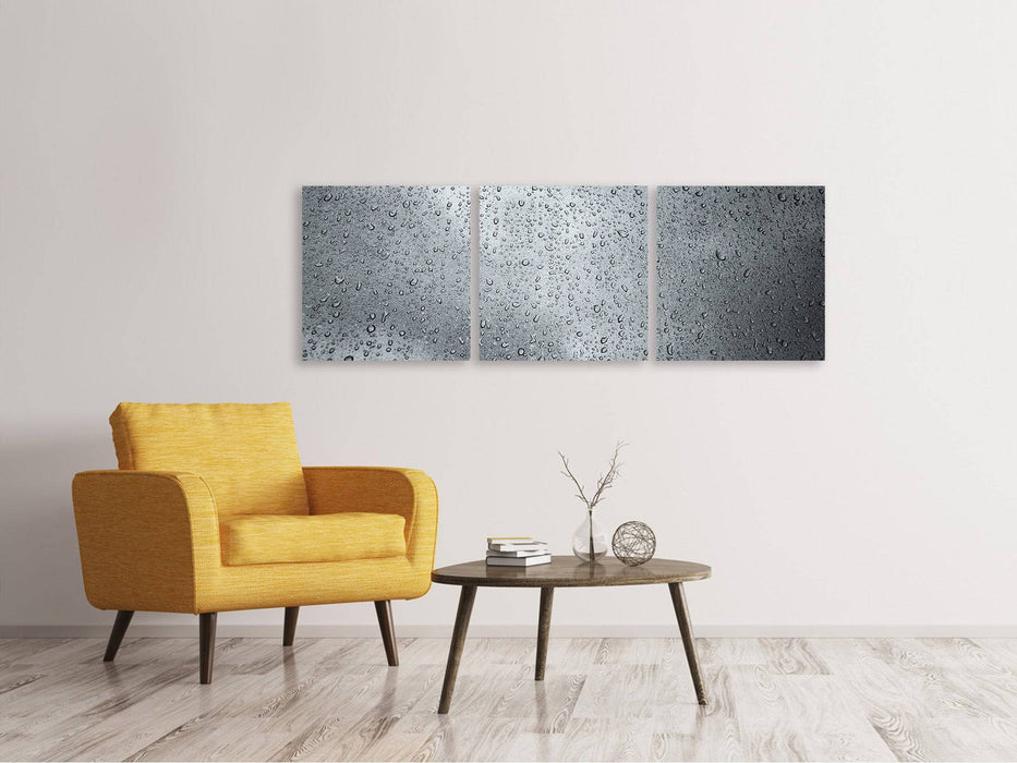 Panoramic 3-Piece Canvas Print Dark raindrops on the wall