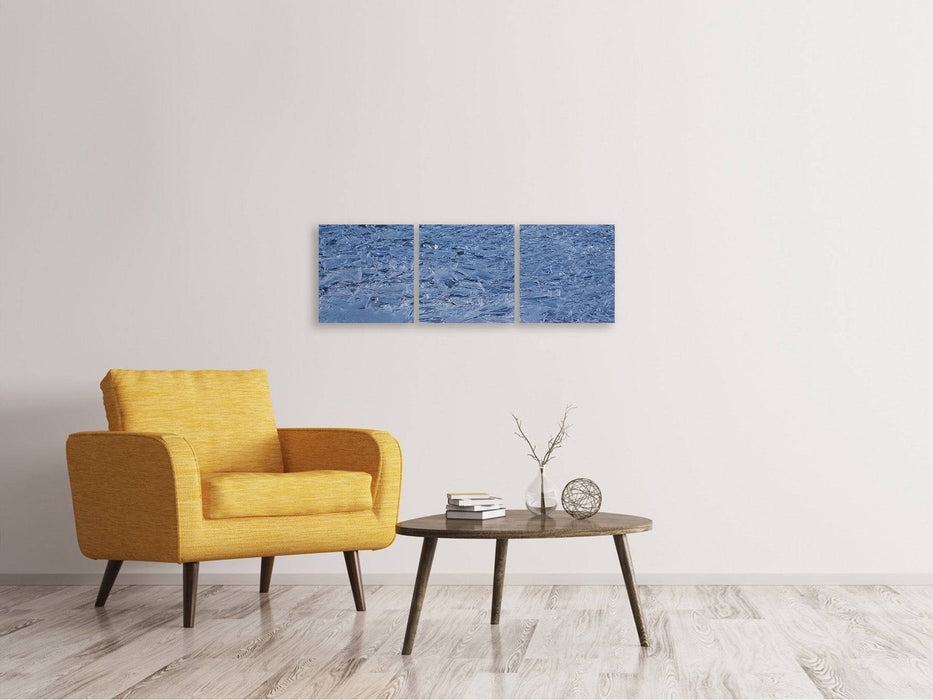 Panoramic 3-piece canvas picture Ice on the lake