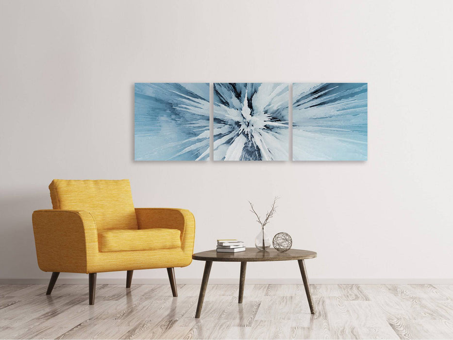 Panoramic 3-piece canvas picture ice art