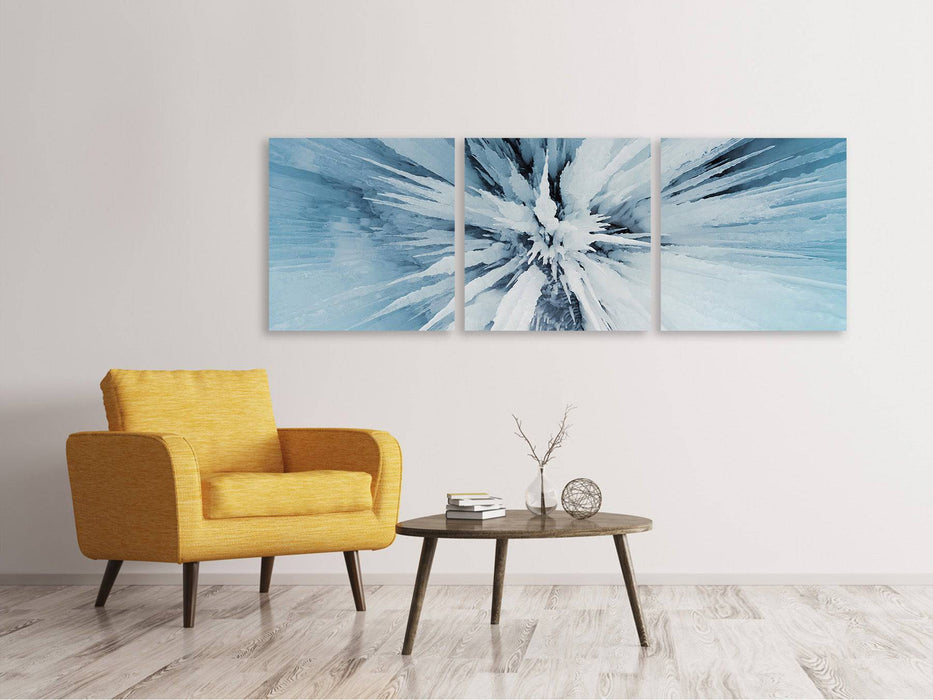 Panoramic 3-piece canvas picture ice art