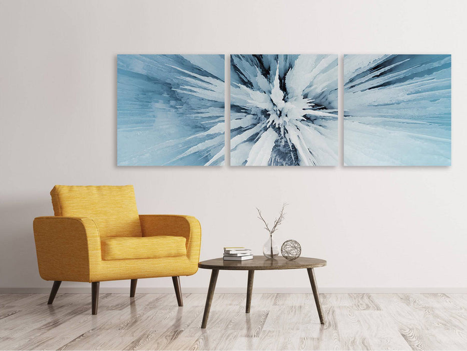 Panoramic 3-piece canvas picture ice art