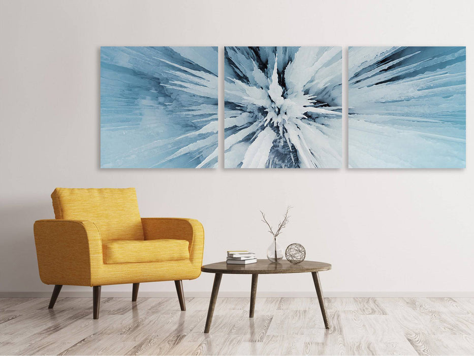 Panoramic 3-piece canvas picture ice art